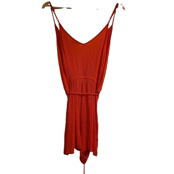 Asos orange v-neck date night spaghetti strap romper jumpsuit one pc. shorts set - Picture 2 of 9